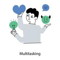 Trendy Multitasking Concepts vector