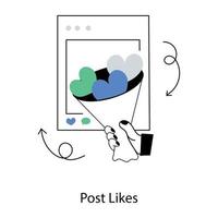 Trendy Post Likes vector