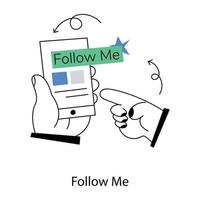 Trendy Follow Me vector