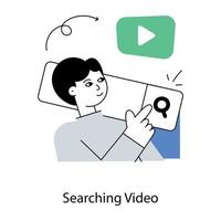 Trendy Searching Video vector