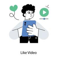 Trendy Like Video vector