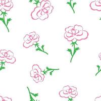 vector ilustración rosado estilizado rosas estampado-blanco