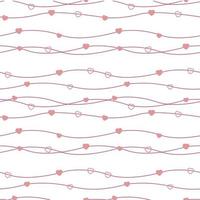 Seamless background with hearts on the lines. Great for wrapping paper, fabric, wallpaper. vector