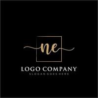 Initial NE feminine logo collections template. handwriting logo of initial signature, wedding, fashion, jewerly, boutique, floral and botanical with creative template for any company or business. vector