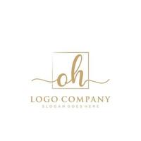 Initial OH feminine logo collections template. handwriting logo of initial signature, wedding, fashion, jewerly, boutique, floral and botanical with creative template for any company or business. vector