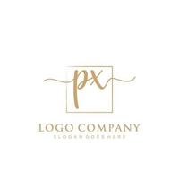 Initial PX feminine logo collections template. handwriting logo of initial signature, wedding, fashion, jewerly, boutique, floral and botanical with creative template for any company or business. vector