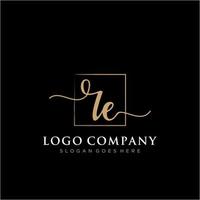 Initial RE feminine logo collections template. handwriting logo of initial signature, wedding, fashion, jewerly, boutique, floral and botanical with creative template for any company or business. vector