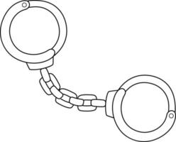 Handcuff Isolated Coloring Page for Kids vector