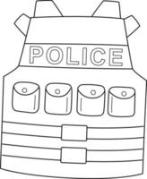 Police Bulletproof Isolated Coloring Page for Kids vector