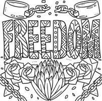 Juneteenth Freedom Coloring Page for Kids vector