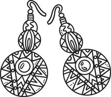 Earrings Isolated Coloring Page for Kids vector