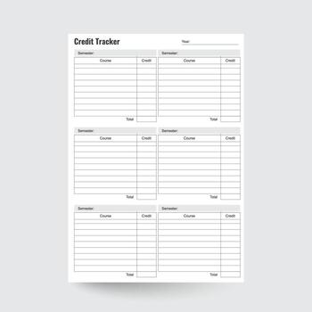 Credit Tracker,Graduation Planner,Course Credit Tracker,College Tracker,University Tracker,Course Tracker,Course Planner,academic planner,course overview,collage course vector