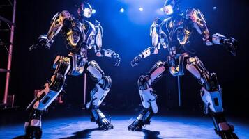 Robots dance at a nightclub. photo