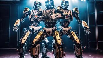 Robots dance at a nightclub. photo