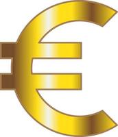 vector dorado euro moneda logo