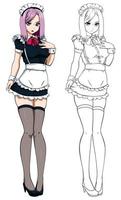 Anime Housemaid Girl vector