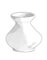 Vase linear vector drawing. Art of sculpture objects for the exhibition of classical and contemporary painting, music. Hand illustration, plaster sculpture. Drawings for poster