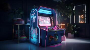 3d game station with colorful light, cartoon - photo