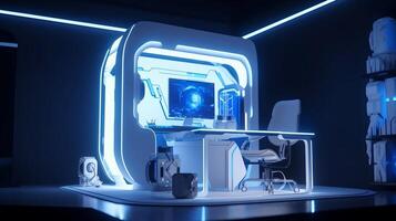 3d game station with colorful light, cartoon - photo