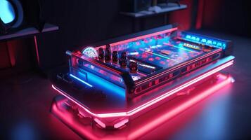 3d game station with colorful light, cartoon - photo