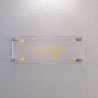 Transparent plate on concrete psd