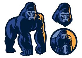 big muscle body of gorilla mascot vector