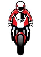 sportbike riding front side vector