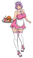 Anime Waitress on White vector