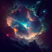 profundo espacio nebulosa antecedentes - ai generado foto