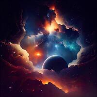 Deep Space Nebula Background - photo