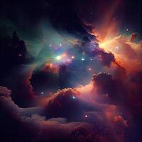 Deep Space Nebula Background - photo