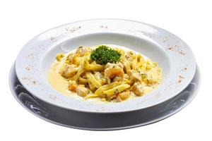shrimp with pasta, haute cuisine photo