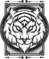 Tigre cabeza vector mascota logo
