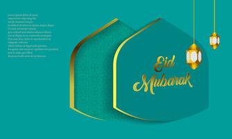 eid Mubarak antecedentes vector ilustración