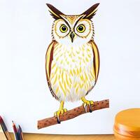 Owl drawing. The illustration was created using . photo