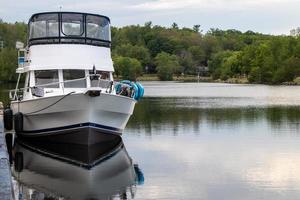 Trawler moored on the Trent Severn Waterway photo