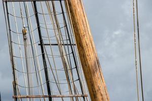 rigging and mast on a tall ship photo