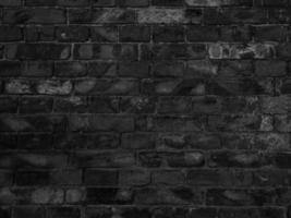 Dark black brick wall texture photo