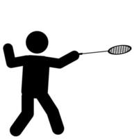 Stick figure or pictogram representation of badminton sport vector