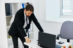 businessman in the office with documents executive photo