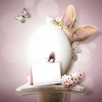 Funny Easter bunny. Happy Easter holiday concept. photo