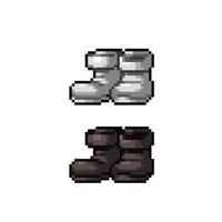 black and white boot in pixel art style vector
