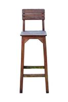 Wooden  bar chair isolated. photo