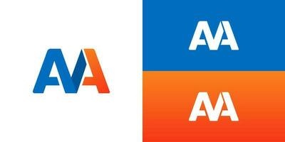 letter AA logo gradient blue orange vector