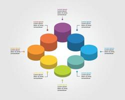 circulo gráfico modelo para infografía para presentación para 8 elemento vector