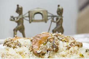 nawabi pollo Biryani con prima calidad perfumado arroz. foto