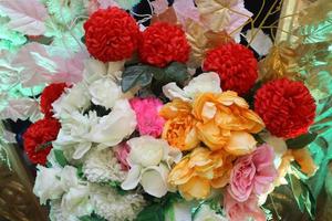 Multi color Hand made paper flower, Wedding decoration and colorful wedding stage in Bangladesh. photo