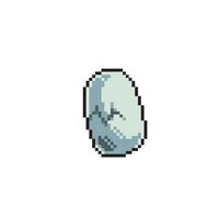 cracked egg in pixel art style vector