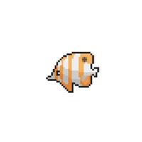 a fish in pixel art style vector