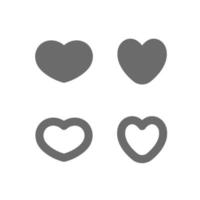 Heart shape linear icons. Love symbols. vector